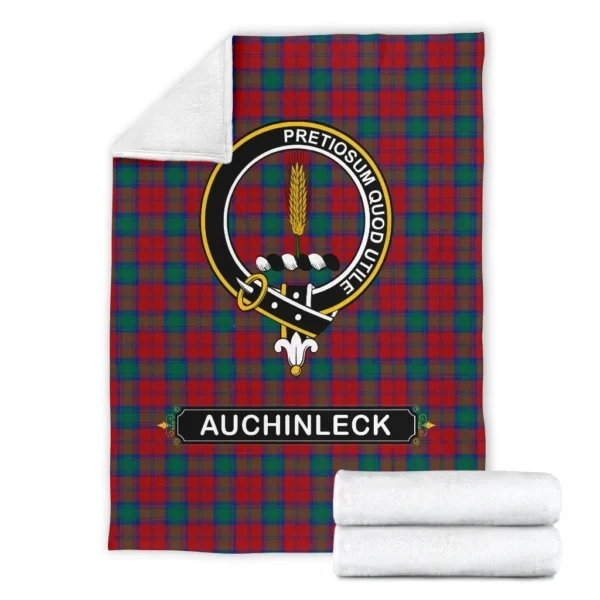 Auchinleck or Affleck Crest Tartan Blanket, 3 Sizes