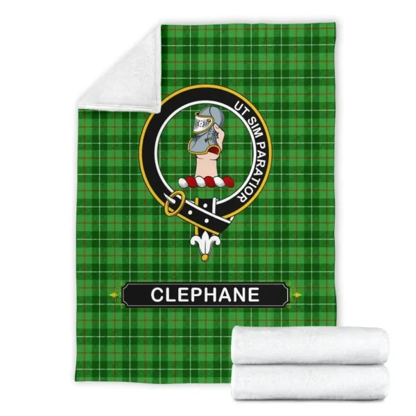 Clephane (or Clephan) Crest Tartan Blanket, 3 Sizes