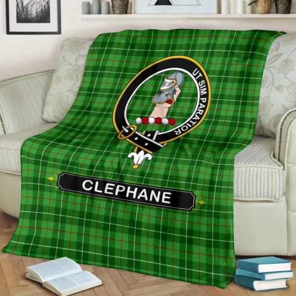 Clephane (or Clephan) Crest Tartan Blanket, 3 Sizes - Image 3