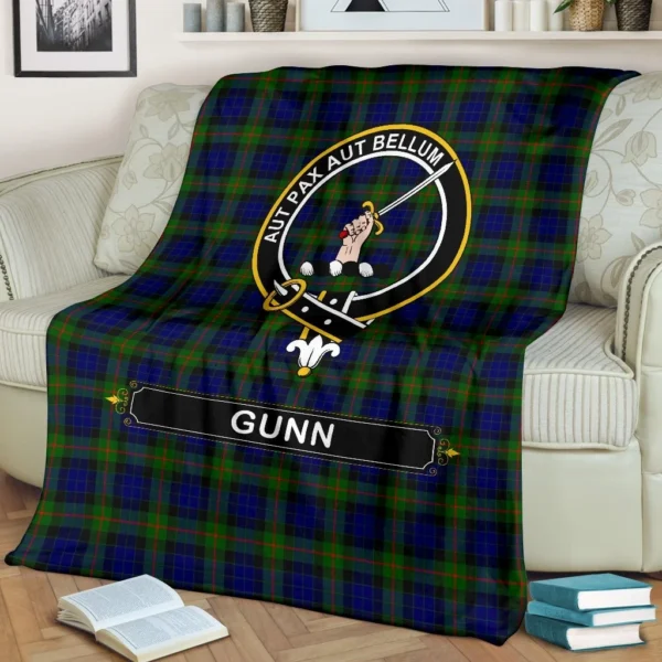 Gunn Crest Tartan Blanket, 3 Sizes - Image 3