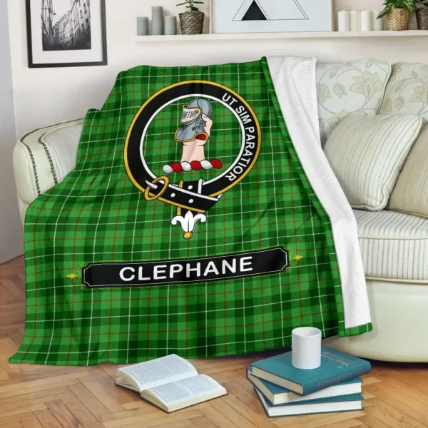 Clephane (or Clephan) Crest Tartan Blanket, 3 Sizes - Image 2