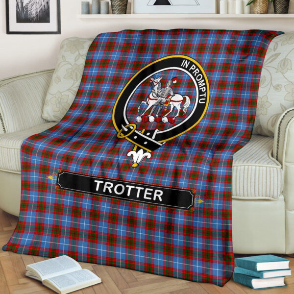 Trotter Crest Tartan Blanket, 3 Sizes - Image 3