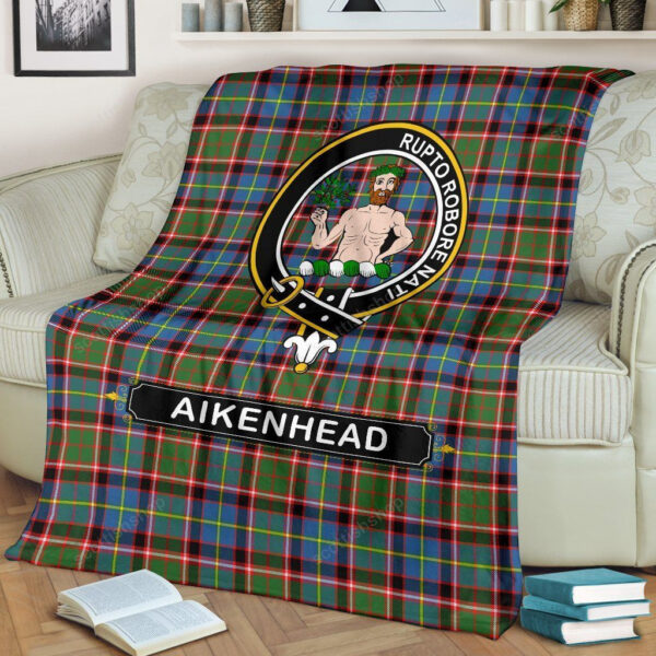 Aikenhead Crest Tartan Blanket, 3 Sizes - Image 3