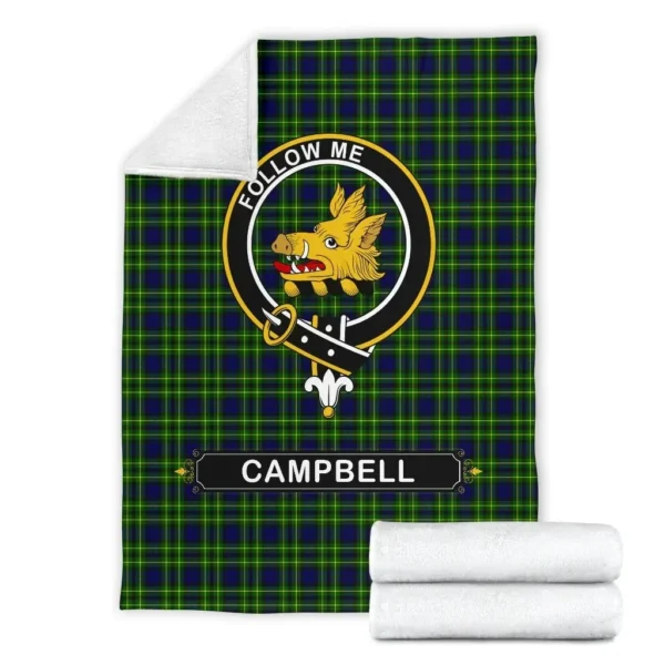 Campbell of Breadalbane Crest Tartan Blanket, 3 Sizes