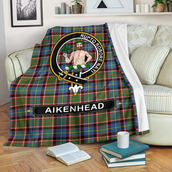 Aikenhead Crest Tartan Blanket, 3 Sizes - Image 2