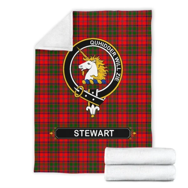 Stewart (of Appin) Crest Tartan Blanket, 3 Sizes