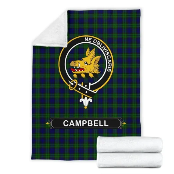 Campbell Crest Tartan Blanket, 3 Sizes