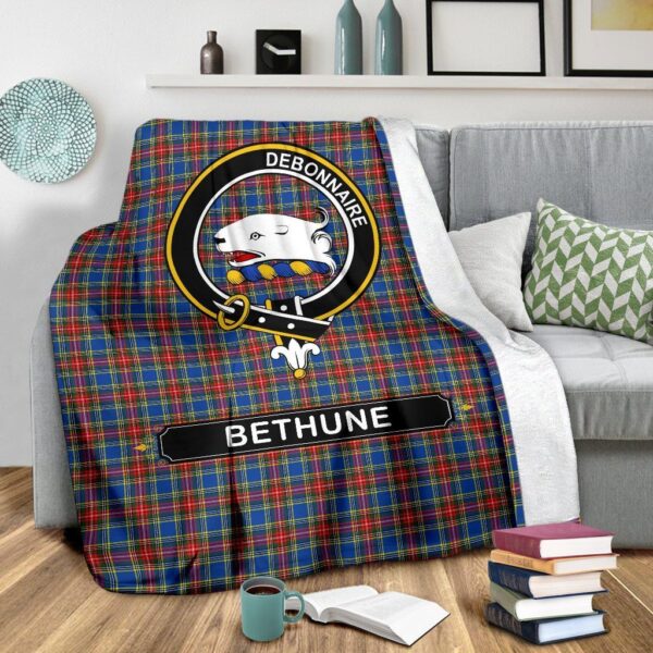 Bethune Crest Tartan Blanket, 3 Sizes - Image 4