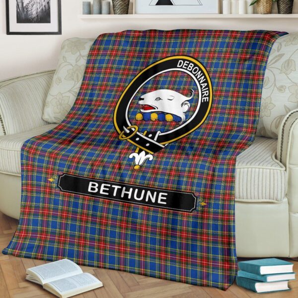 Bethune Crest Tartan Blanket, 3 Sizes - Image 3