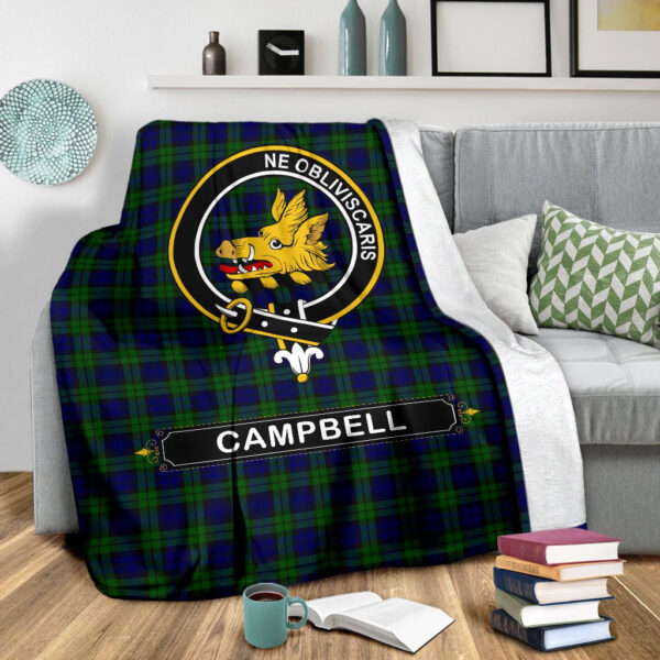 Campbell Crest Tartan Blanket, 3 Sizes - Image 4