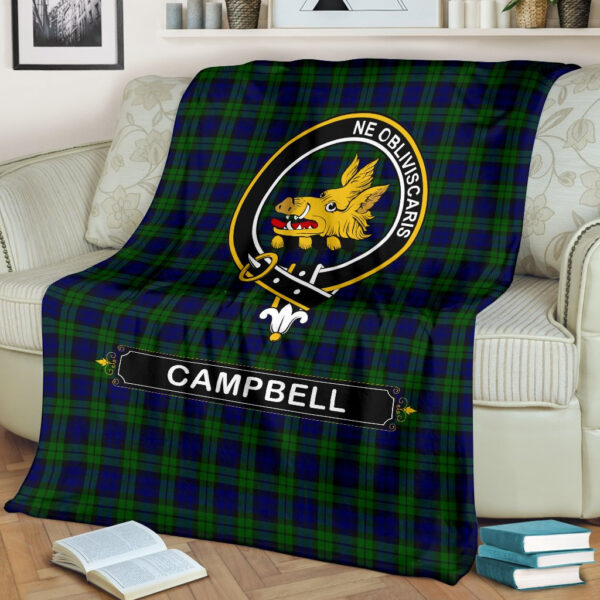 Campbell Crest Tartan Blanket, 3 Sizes - Image 3