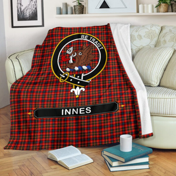 Innes Crest Tartan Blanket, 3 Sizes - Image 2