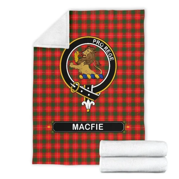 MacFie (of Dreghorn) Crest Tartan Blanket, 3 Sizes