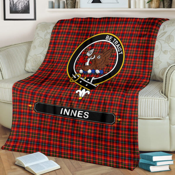 Innes Crest Tartan Blanket, 3 Sizes - Image 3