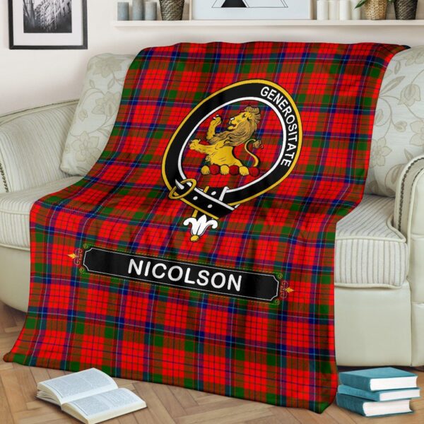 Nicolson Crest Tartan Blanket, 3 Sizes - Image 3