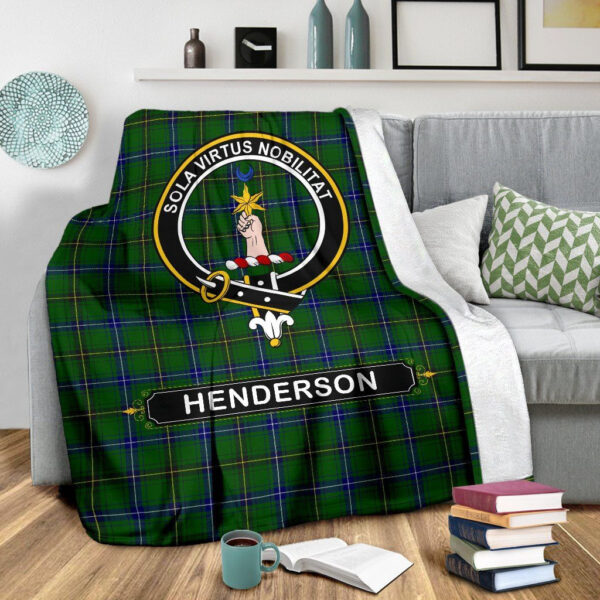 Henderson (MacKendrick) Crest Tartan Blanket, 3 Sizes - Image 4