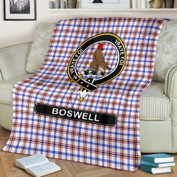 Boswell Crest Tartan Blanket, 3 Sizes - Image 3