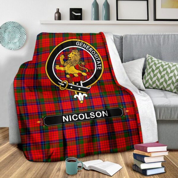 Nicolson Crest Tartan Blanket, 3 Sizes - Image 4