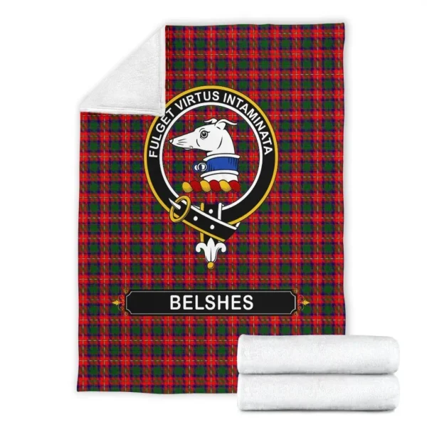 Belshes (or Belsches) Crest Tartan Blanket, 3 Sizes