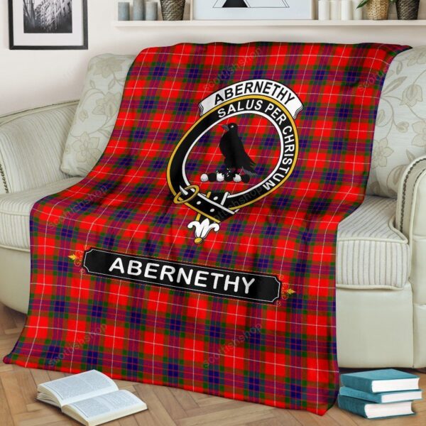 Abernethy Crest Tartan Blanket, 3 Sizes - Image 3