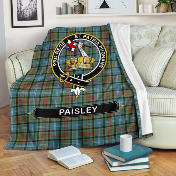 Paisley (or Pasley) Crest Tartan Blanket, 3 Sizes - Image 2