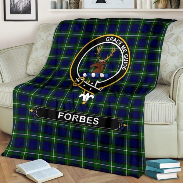 Forbes Crest Tartan Blanket, 3 Sizes - Image 3