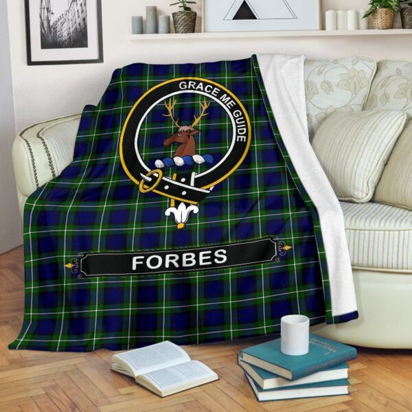 Forbes Crest Tartan Blanket, 3 Sizes - Image 2