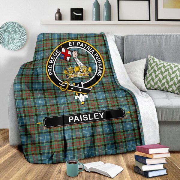 Paisley (or Pasley) Crest Tartan Blanket, 3 Sizes - Image 4