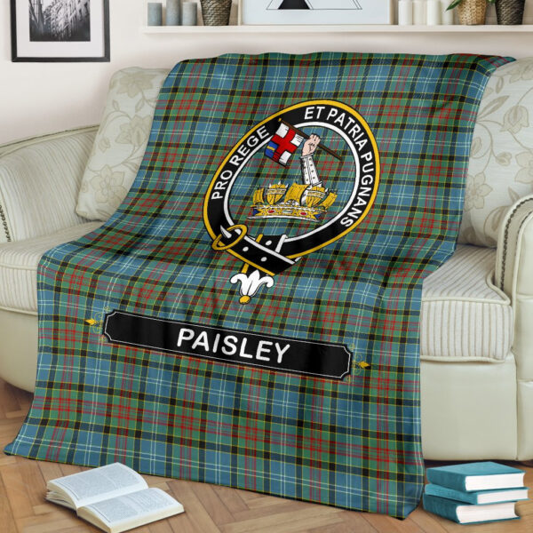 Paisley (or Pasley) Crest Tartan Blanket, 3 Sizes - Image 3