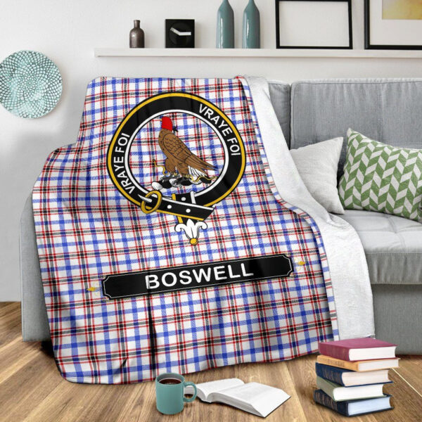 Boswell Crest Tartan Blanket, 3 Sizes - Image 4