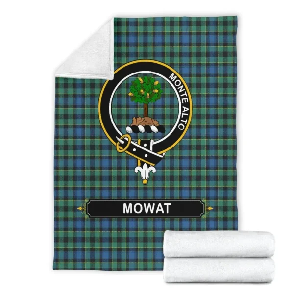 Mowat (of Inglistoun) Crest Tartan Blanket, 3 Sizes