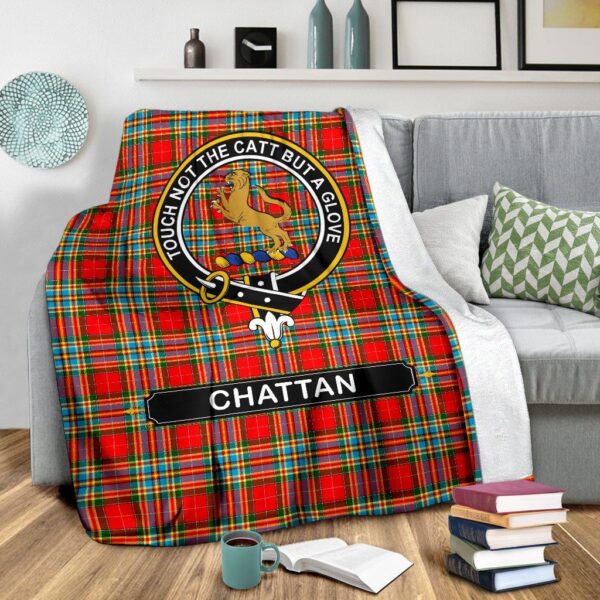 Chattan Crest Tartan Blanket, 3 Sizes - Image 4