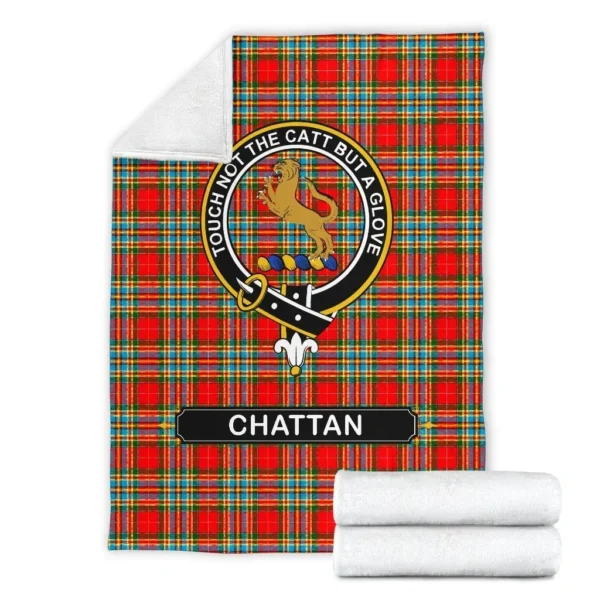 Chattan Crest Tartan Blanket, 3 Sizes