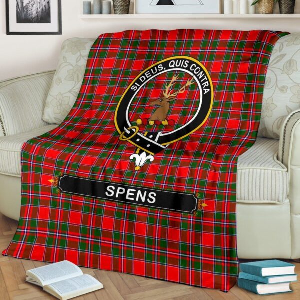 Spens (or Spence) Crest Tartan Blanket, 3 Sizes - Image 3