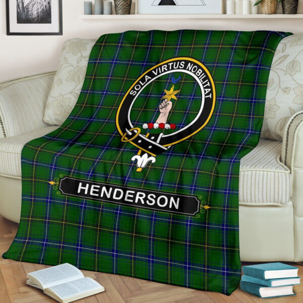 Henderson (MacKendrick) Crest Tartan Blanket, 3 Sizes - Image 3