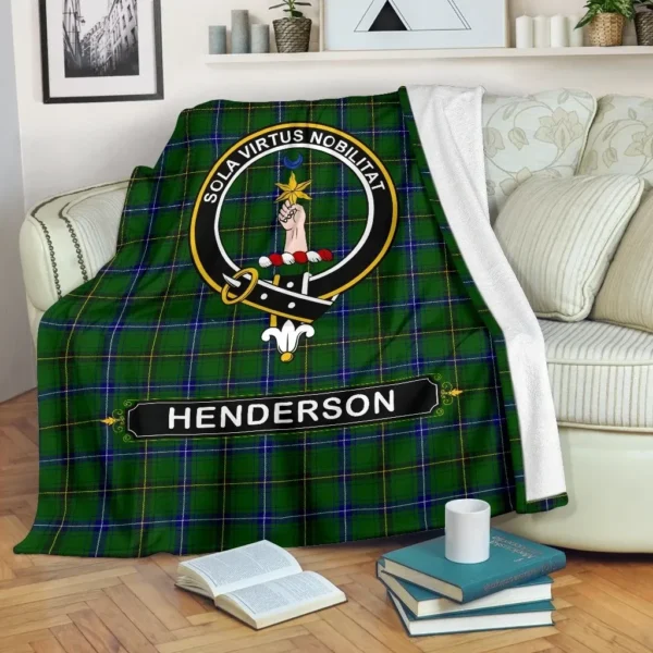 Henderson (MacKendrick) Crest Tartan Blanket, 3 Sizes - Image 2