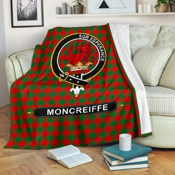 Moncreiffe (or Moncreiff) Crest Tartan Blanket, 3 Sizes - Image 2