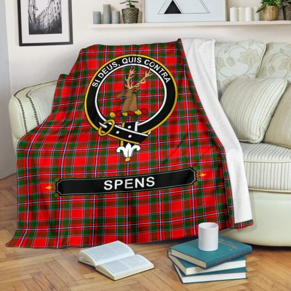 Spens (or Spence) Crest Tartan Blanket, 3 Sizes - Image 2