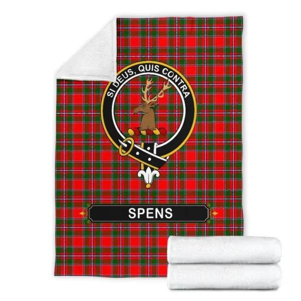 Spens (or Spence) Crest Tartan Blanket, 3 Sizes