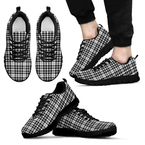 ScotClans Tartan Sneaker, Scott Black & White Modern Tartan Sneaker