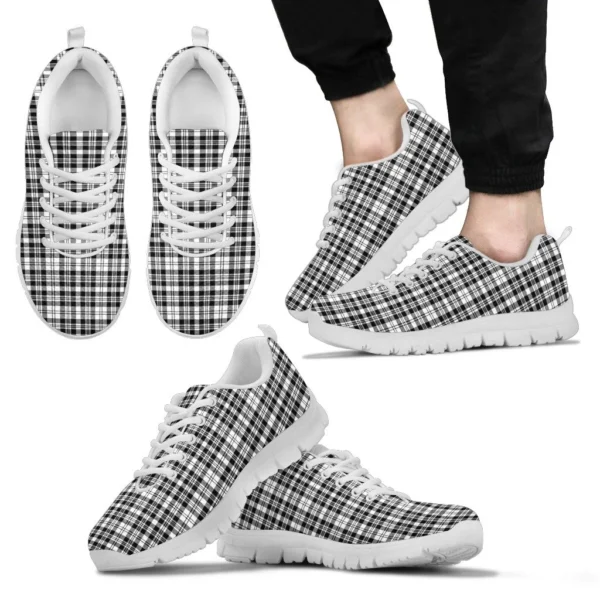 ScotClans Tartan Sneaker, Scott Black & White Modern Tartan Sneaker - Image 2