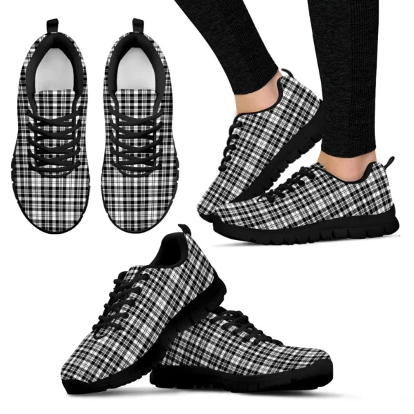 ScotClans Tartan Sneaker, Scott Black & White Modern Tartan Sneaker - Image 3