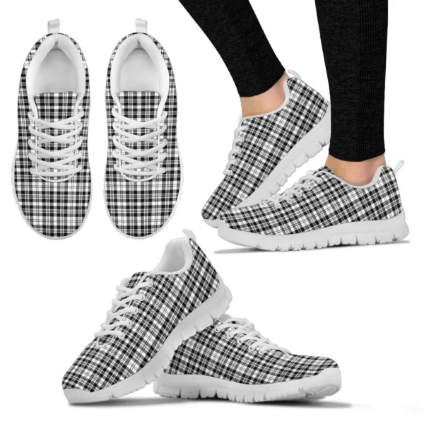 ScotClans Tartan Sneaker, Scott Black & White Modern Tartan Sneaker - Image 4