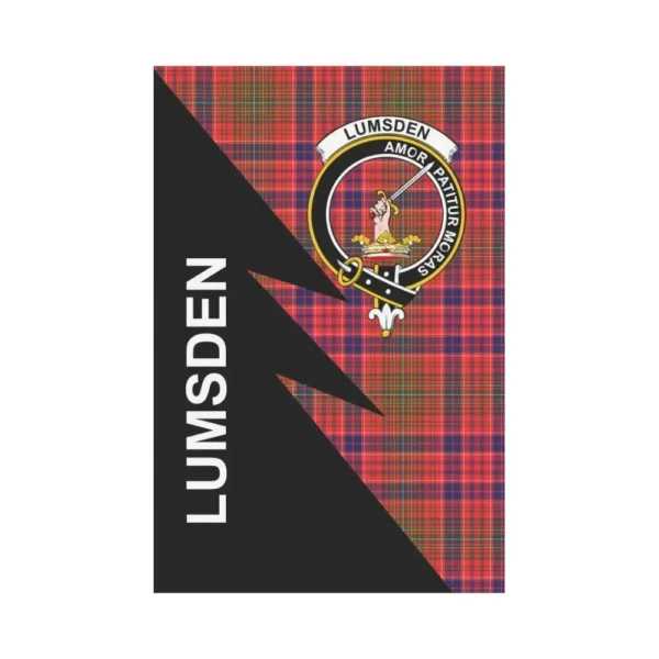 Tartanclans Garden Flag, Clan Lumsden Plaid & Crest Tartan Flag, Flash Style