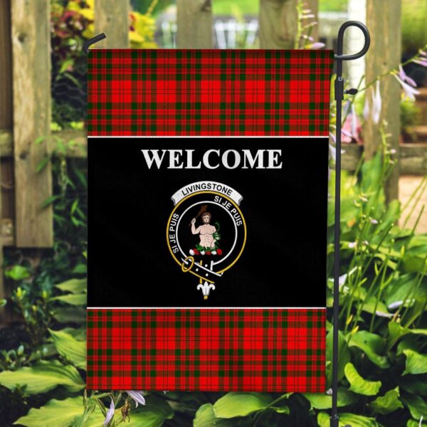 Tartanclans Livingstone Flag, Welcome Tartan Day Garden Flag