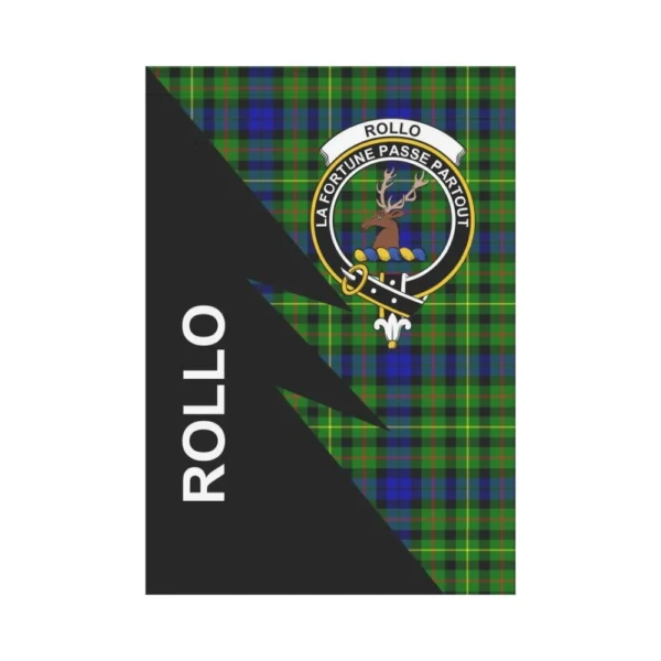 Tartanclans Garden Flag, Clan Rollo Plaid & Crest Tartan Flag, Flash Style - Image 2