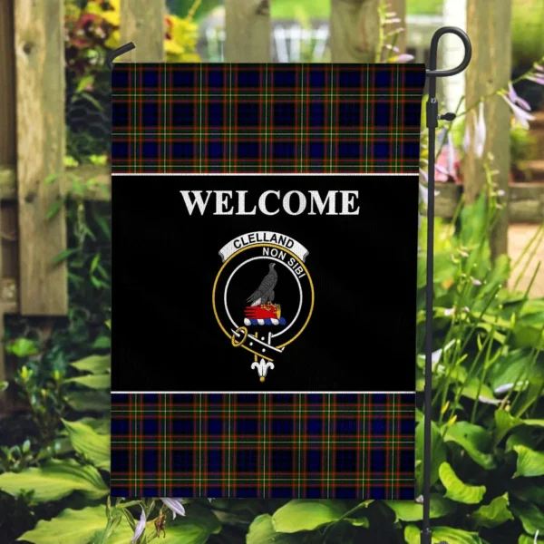 Tartanclans Clelland Flag, Welcome Tartan Day Garden Flag