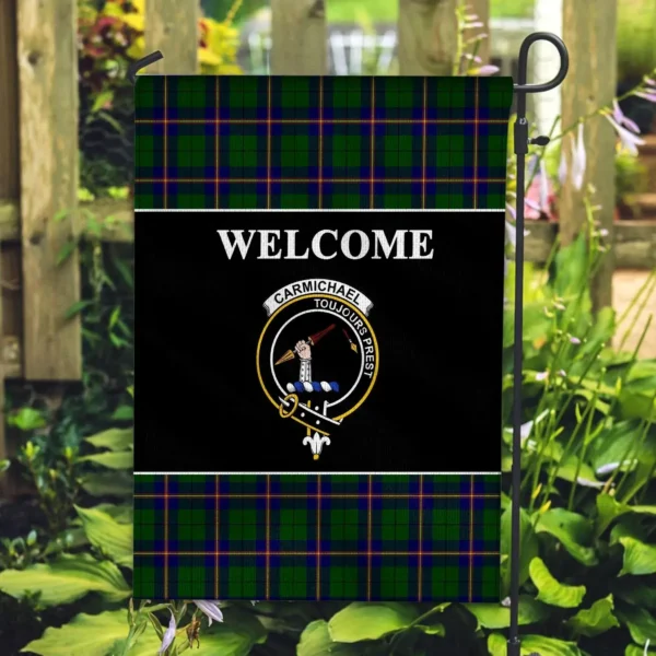 Tartanclans Carmichael Flag, Welcome Tartan Day Garden Flag