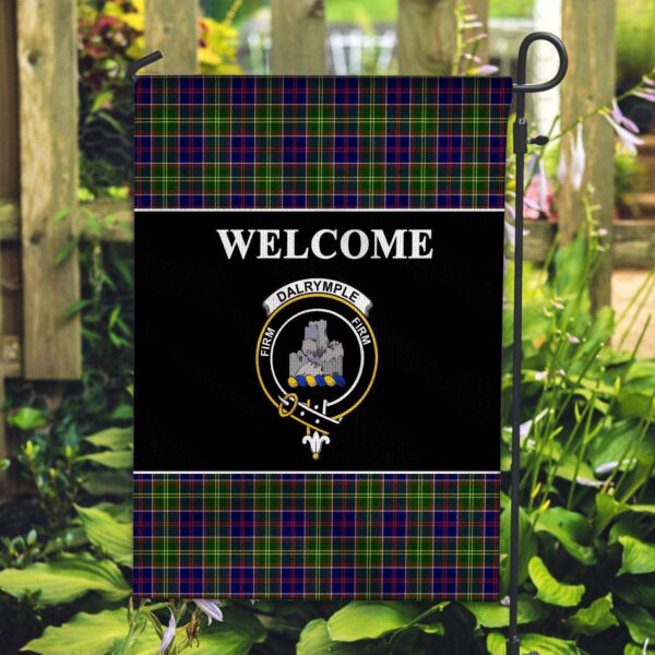 Tartanclans Dalrymple Flag, Welcome Tartan Day Garden Flag