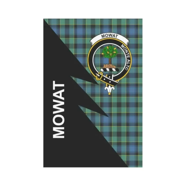 Tartanclans Garden Flag, Clan Mowat (of Inglistoun)  Plaid & Crest Tartan Flag, Flash Style